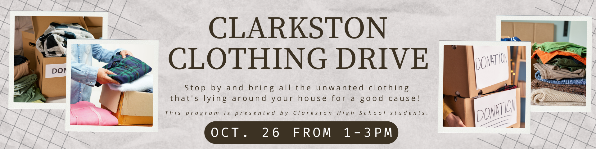 Clarkston Clothing Drive OCT 26 10-3pm