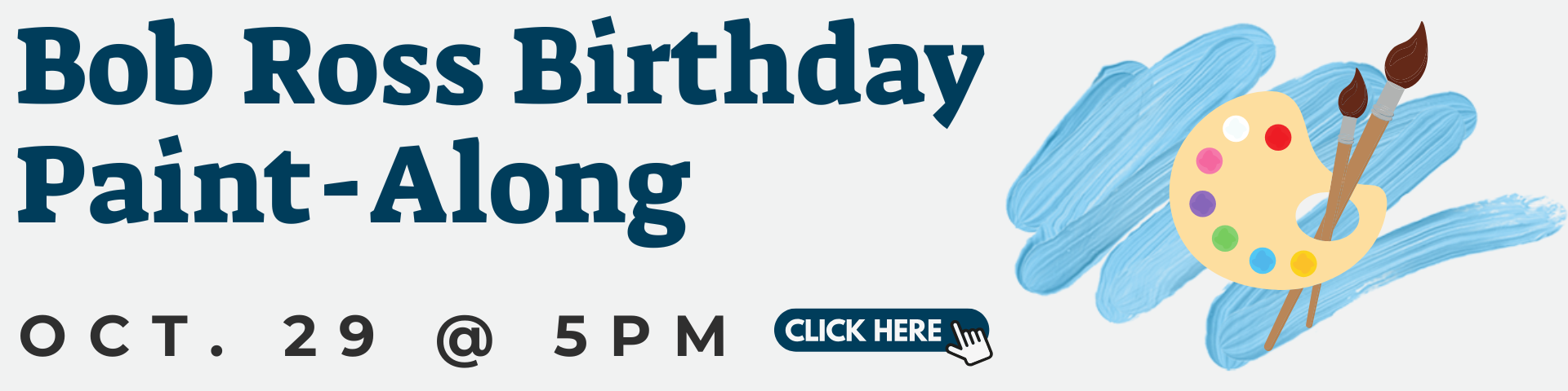 Bob Ross Birthday Paint-Along Oct 29 at 5pm